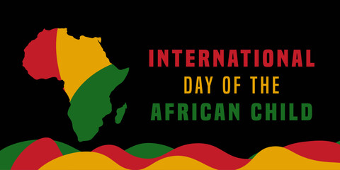 International day of the african child poster with africa map.