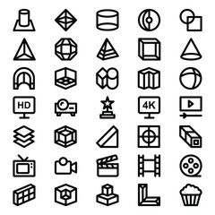 Outline icons for 3D Related