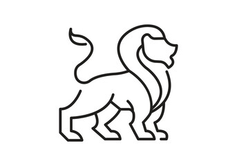 Obraz na płótnie Canvas Lion logo vector. Lion line art logo inspiration