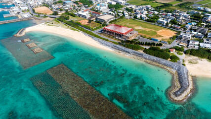 沖縄の海の空撮