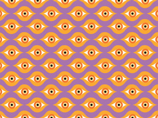 Fototapeta premium Eyes Abstract Seamless Pattern Artwork. Modern Vector Background