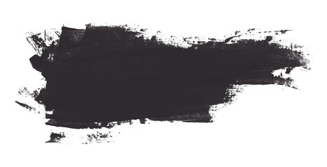 Shiny black gray brush watercolor painting isolated on transparent background. watercolor png
