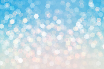  キラキラ輝く水色の丸ボケ背景イラスト