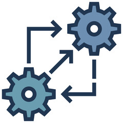 cog wheel plan flow setting management icon filled outline