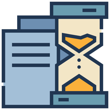 recommend clip art: time sand paper document paper management icon filled outline