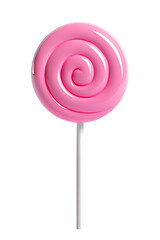 Pink lollipop isolated on transparent background. PNG format