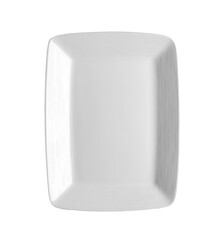 top view of white plate on transparent png