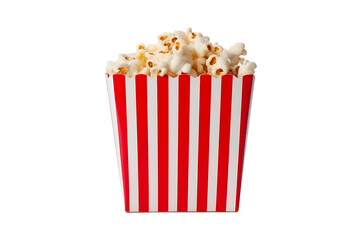 bucket of popcorn isolated on white background