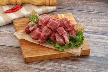 Raw pork cube for roast