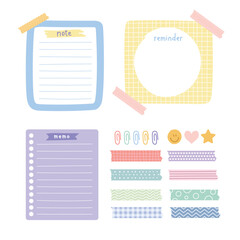 Pastel color stationery illustration