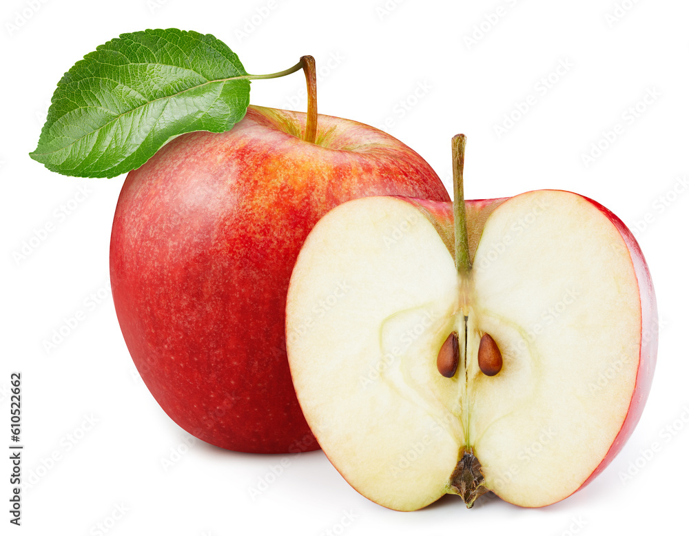 Wall mural red apple isolated on white background