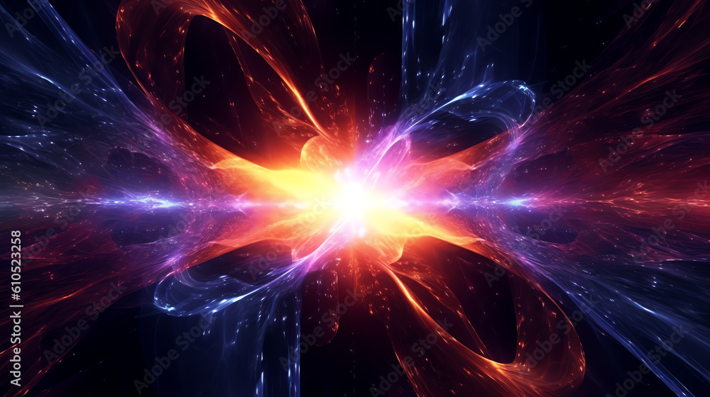 Wall mural explosion of light and cosmic energy abstract background - generative ai