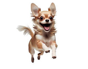Cute chihuahua dog. Happy. On transparent background (png), easy for decorating projects.