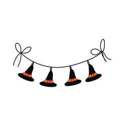Halloween garland for Halloween party. Vector illustration isolated on white background. Bunting for celebration.