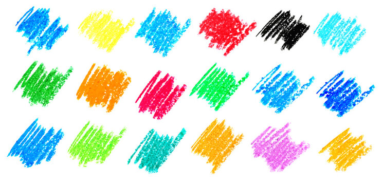doodle pastel elements set on a white background. 