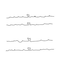 heart lines set vector illustration