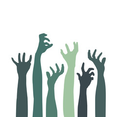 Zombie hands halloween