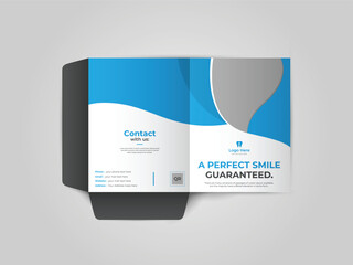 Dental care Medical Presentation folder, design cover template, layout for of text and photos, the universal concept cover for a catalog, booklet, leaflet, banners, vector background.