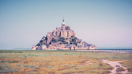 Fototapeta premium Beautiful famous sit of Mont Saint Michel- Normandie in France