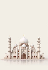 Fototapeta na wymiar beautiful Islamic mosque vertical background with copy space. Generative Ai