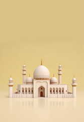beautiful Islamic mosque vertical background with copy space. Generative Ai