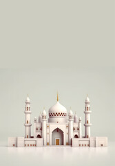 Obraz premium beautiful Islamic mosque vertical background with copy space. Generative Ai