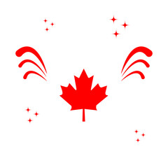 Obraz premium Canada Day vector template with red leaf. For 1st July, holiday, republic day.