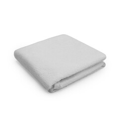 Folded cotton bedding sheets isolated on white
