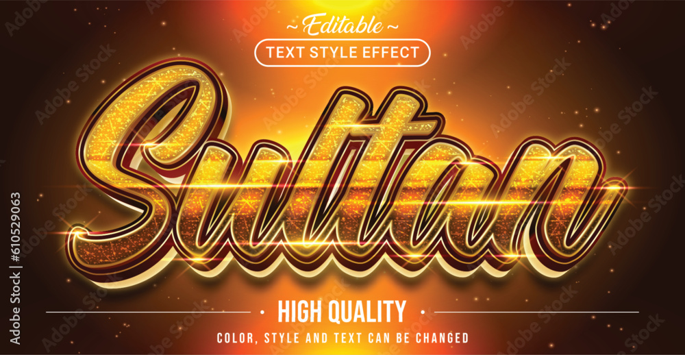 Poster Editable text style effect - Sultan text style theme.