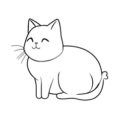 Fototapeta na wymiar character design of cat.Draw, line drawing style.