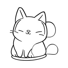 character design of cat.Draw, line drawing style.