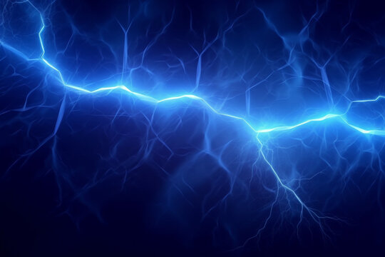 Blue lightning plasma and electrical background