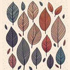 seamless pattern with leaves. Generative AI.