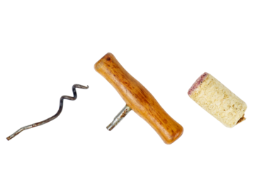 Broken metal corkscrew isolated on a white background