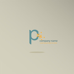 logo icon design letter P matrix shape navy blue color monogram elegant simple attractive futuristic modern for insurance company eps 10