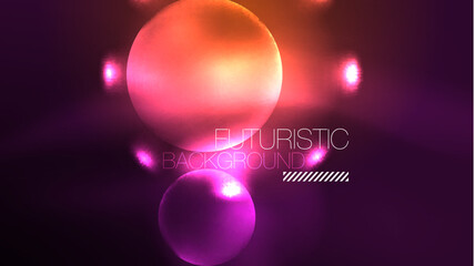 Circles with bright neon shiny light effects, abstract background wallpaper design