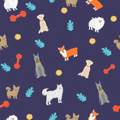 Dog pattern Geometric style semaless pattern