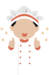 Child chef tumbs up