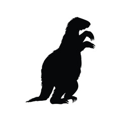 Giant sloth black silhouette icon, vector illustration isolated on white background.