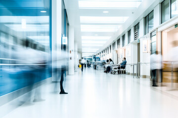 Fototapeta na wymiar busy hospital motion blur background