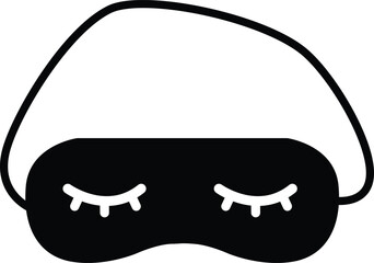 Eye mask icon. Sleeping mask with lashes. Sleeping mask sign. flat style.