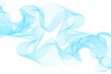 Abstract blue blend wave lines on transparent background. Modern blue flowing wave lines and glowing moving lines. Abstract frequency sound wave lines and technology curve lines background. 