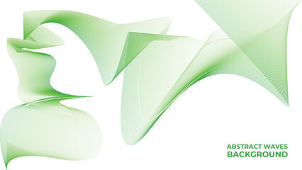 Abstract green waves background pattern 