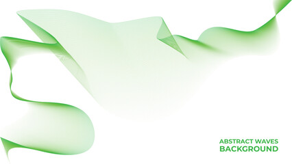 Abstract waves light green background
