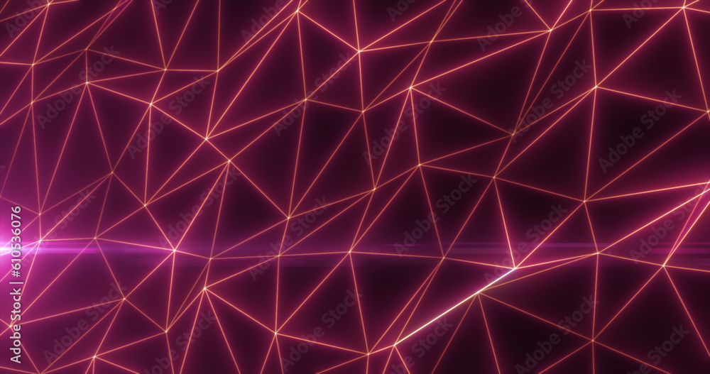 Poster abstract red lines and triangles glowing high tech digital energy abstract background