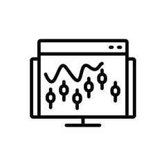 Black line icon for trade 