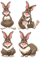 Cute rabbit cartoon character