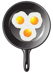 Fried eggs in the pan