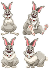 Cute rabbit cartoon character
