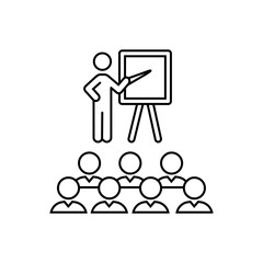 Teacher icon vector. lesson illustration sign. training symbol or logo.